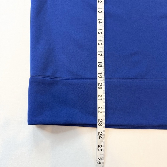 Eileen Fisher Size M Petite Blue Flex Tencel Ponte Shirt Round Neck Top Boxy Fit - Picture 5 of 12